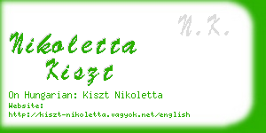 nikoletta kiszt business card